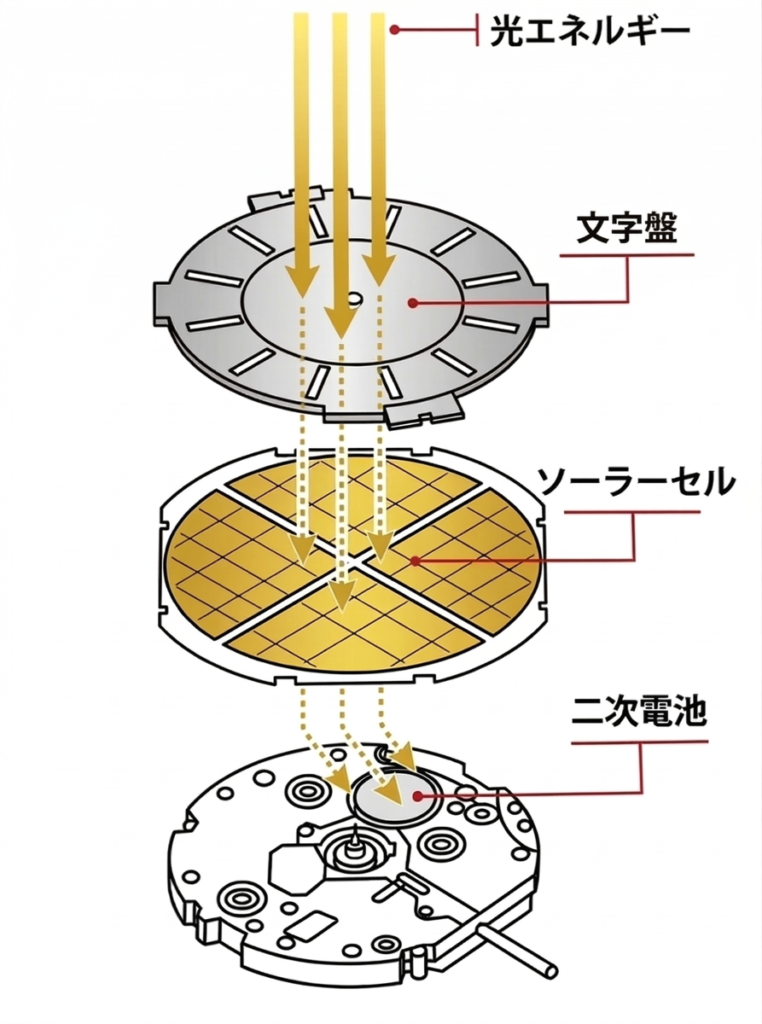 ソーラー充電の仕組み