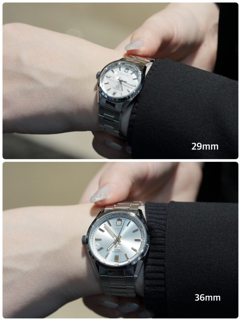 タグホイヤーカレラレディースのサイズ比較画像