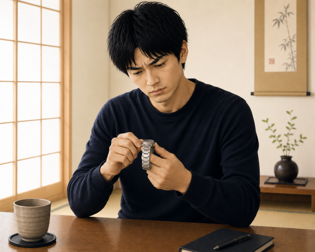 時計を操作しているイメージ