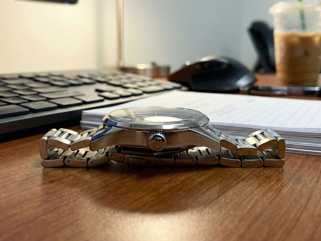 デスクにタグ・ホイヤーのカレラが置かれている