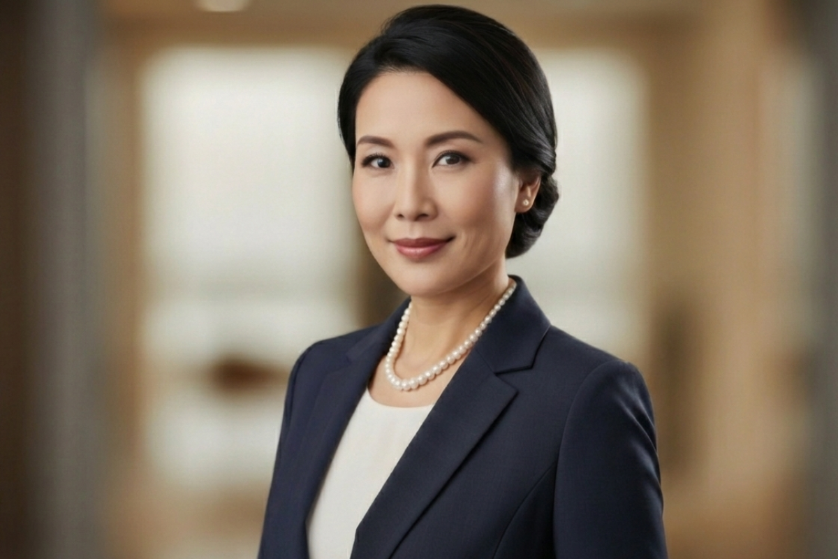 アコヤパールを着けた女性