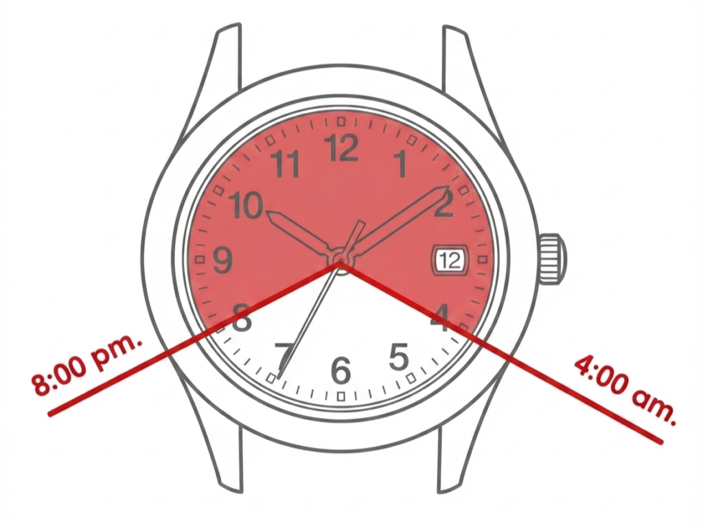 腕時計のカレンダー早送り禁止時間帯