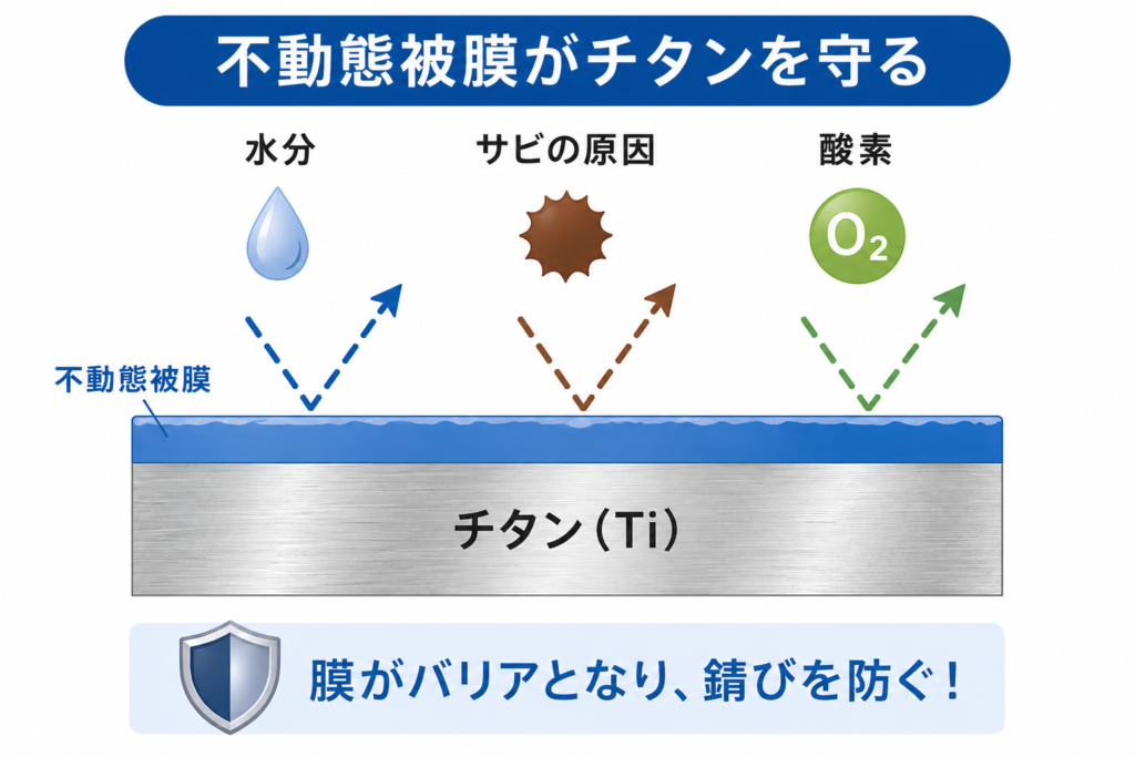 チタンが錆びない仕組みの解説