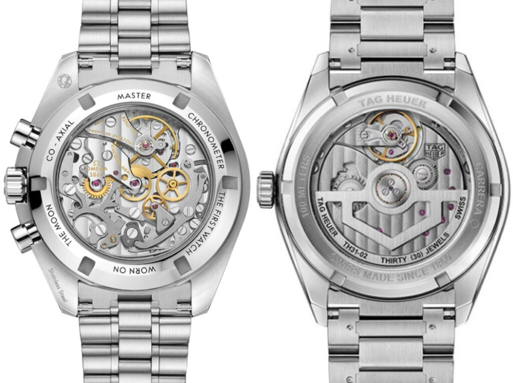 手巻き時計と自動巻き時計の内部