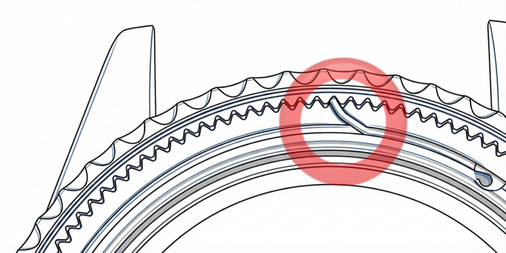 逆回転防止ベゼルの構造のイラスト