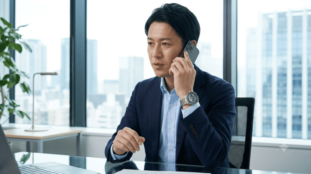 SEIKO　アストロン　ネクスターを着けた男性