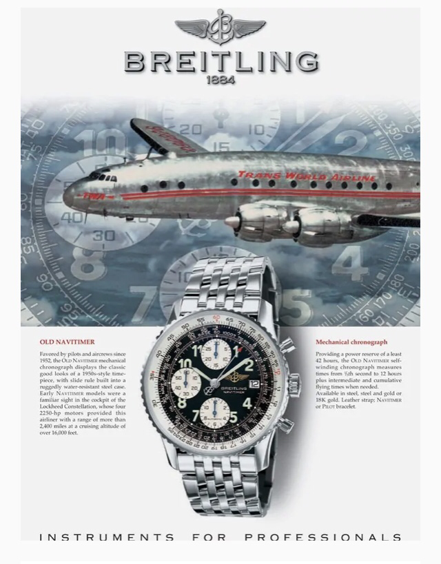 航空業界との関わりが深いブライトリング腕時計