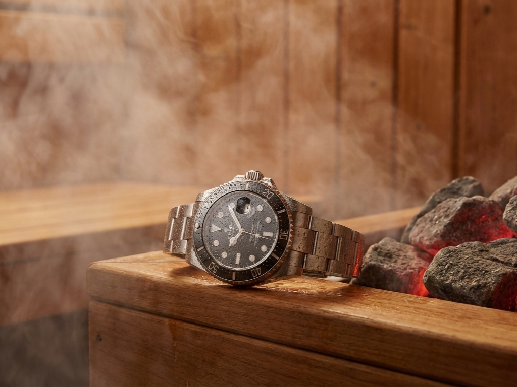 サウナ内に腕時計を持ち込んだイメージ画僧