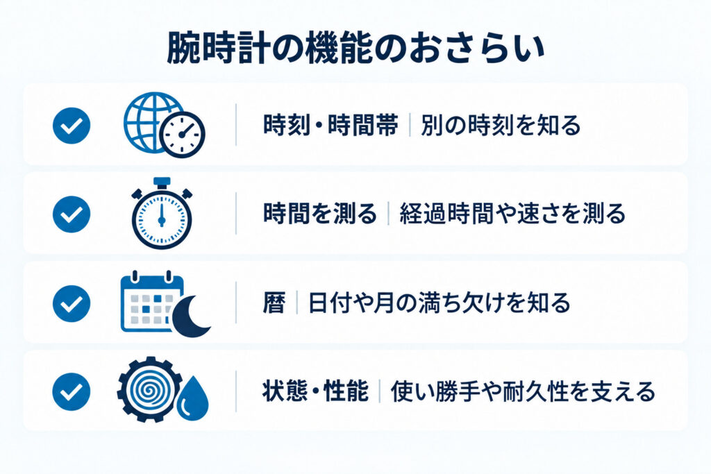 腕時計の機能おさらい