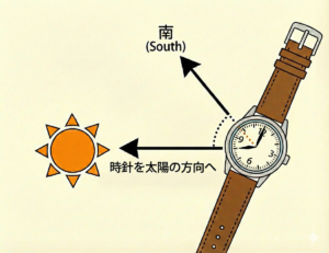 腕時計をコンパスにする方法。アナログ時計で方位を知る大人のたしなみ
