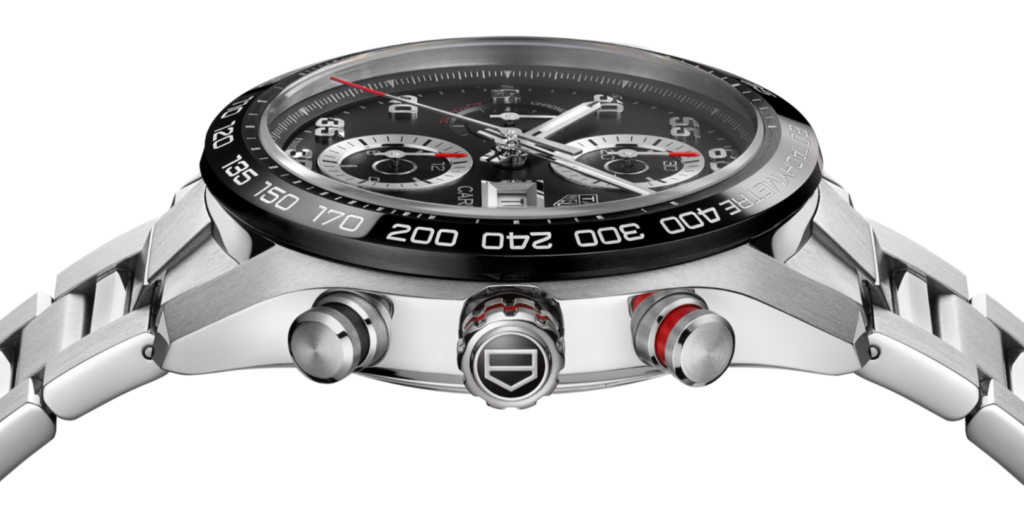 ラウンド型のクロノグラフプッシュボタン