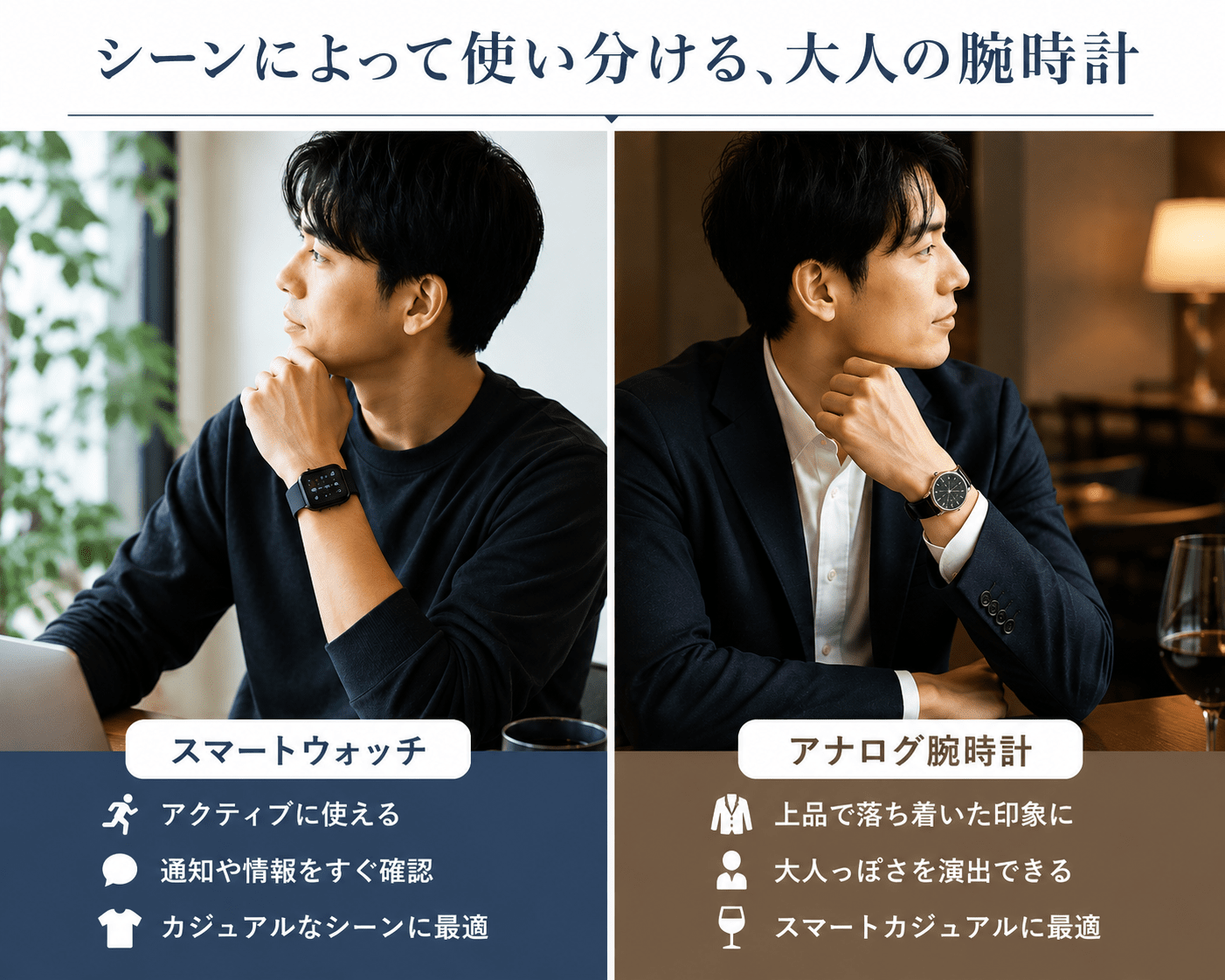 腕時計をつけた男性