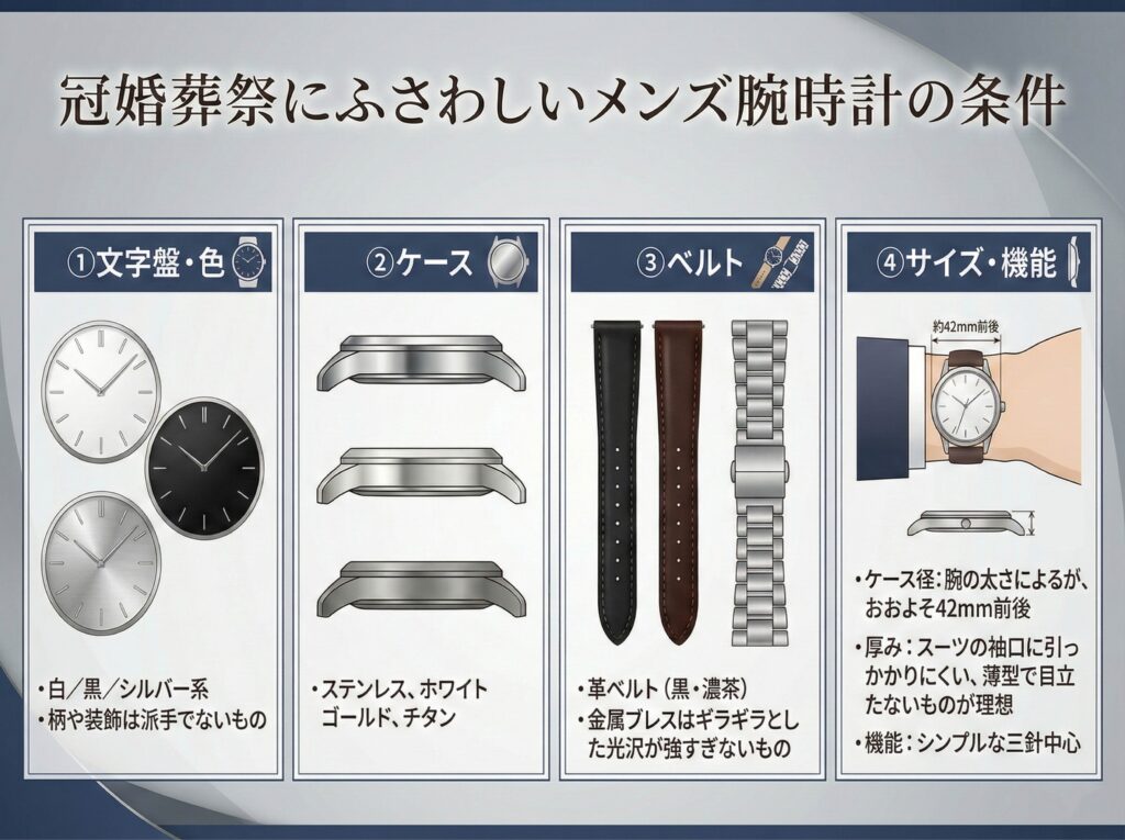冠婚葬祭にふさわしいメンズ腕時計の条件