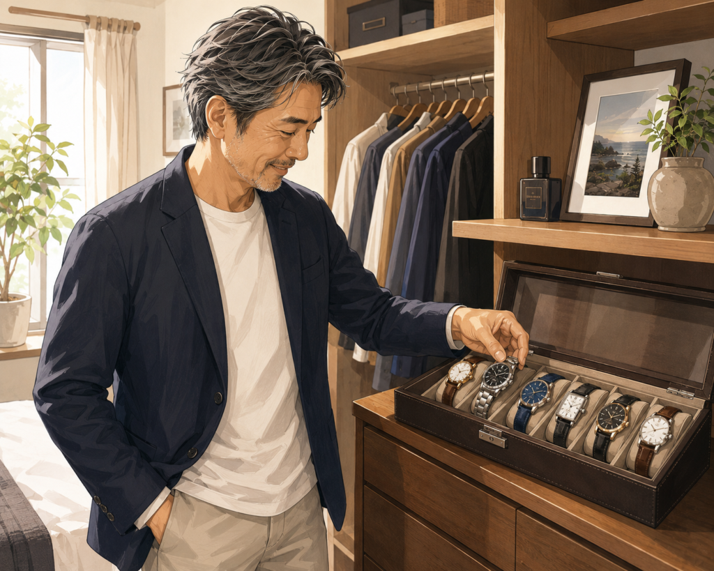 時計をローテーションで楽しんでいるイメージ